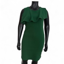 Therapy Size 16 Green Pencil Shift Dress Sleeveless Stretch Work Office Smart