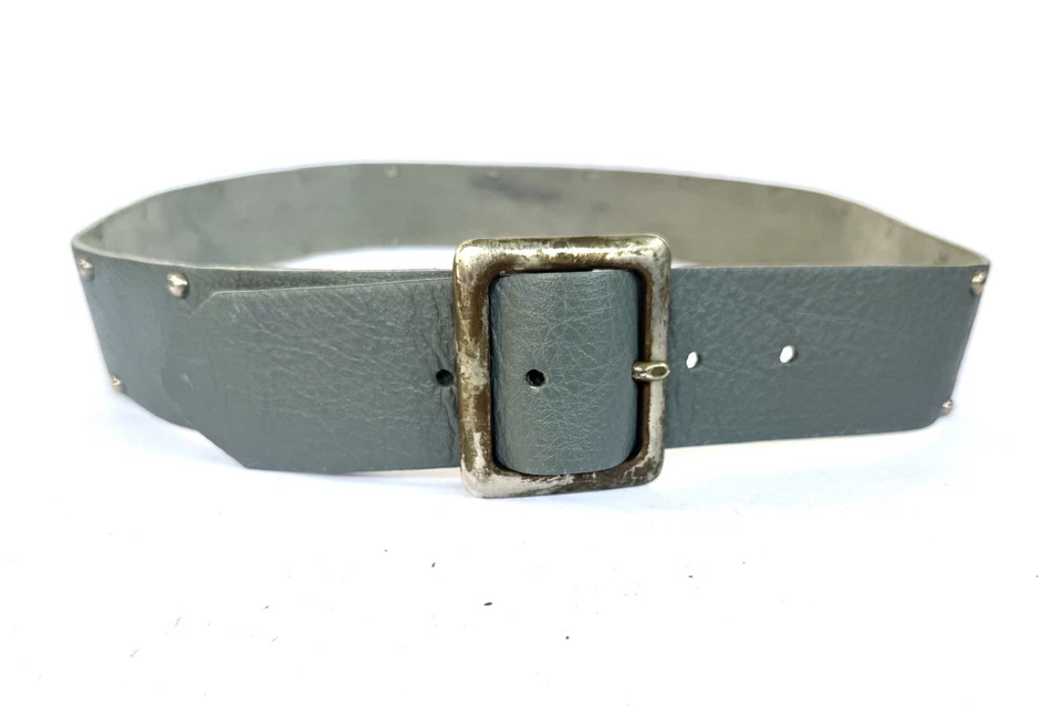 Auténtico cuero de búfalo gris JOED, tachuelas plateadas y vintage 36 M L Foto 2 de 4