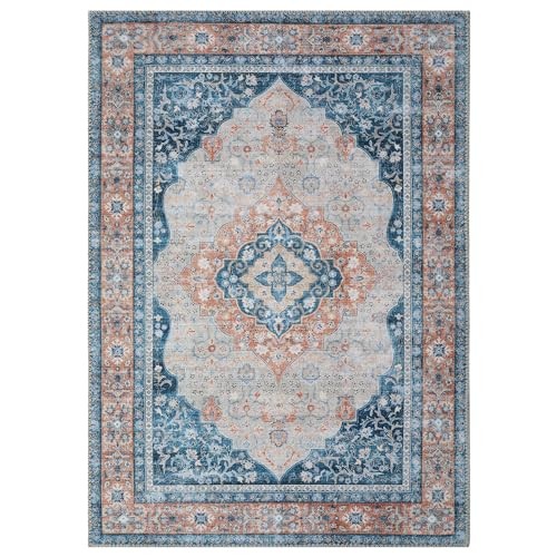  8x10 Area Rug Vintage Distressed Machine Washable Area Rug for Living Room  - Bild 4 von 8
