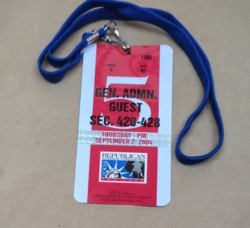 VTG 2004 Lot 7 Guest Badge Pass George W Bush RNC Republican Convention GOP - Picture 12 of 19