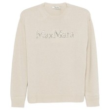 MaxMara Glitter Logo Cashmere Knit Beige 24FW 2429366163 008 119577580