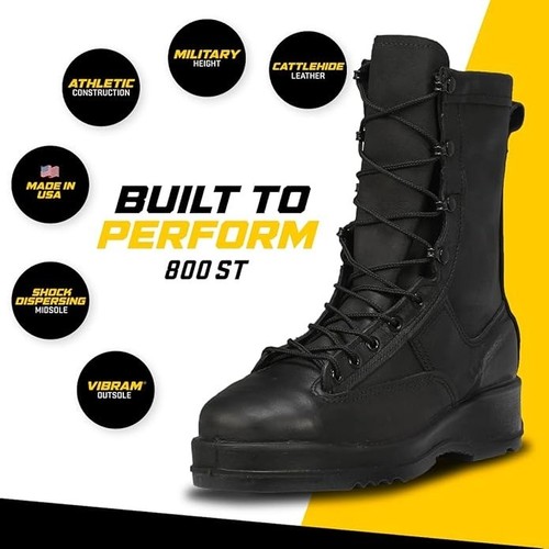 Belleville 800 ST 8” Waterproof Steel Toe Flight Deck Combat Boots Men 14.0R USA - Picture 9 of 11