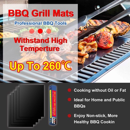 5 x Dauerbackfolie Premium Backmatte Backofenfolie BBQ Grillmatte 40x33 schwarz - Bild 2 von 7
