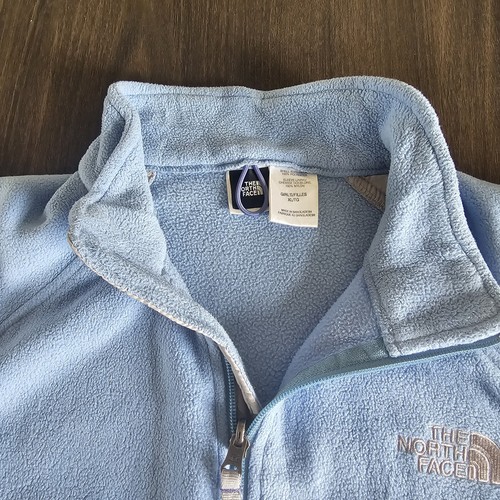 Womens XL North Face Fleece Baby Blue Zip Up Warm Pockets Outdoor Activewear - Picture 7 of 15
