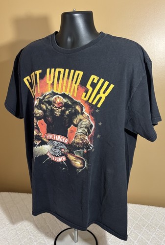T-shirt nera grafica 5 Finger Death Punch Got Your Six Tour Band uomo taglia XL - Foto 8 di 14