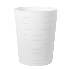 White Plastic Small Bathroom Trash Can Wastebasket Garbage Bin 1.8 Gallon