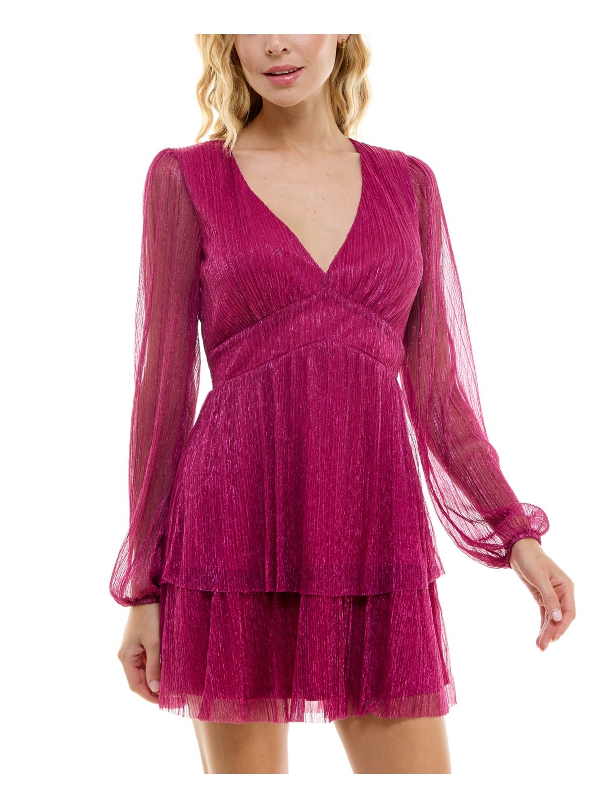 Женское розовое короткое платье TRIXXI с юбкой на завязках сзади и рукавами на подкладке для юниоров XL