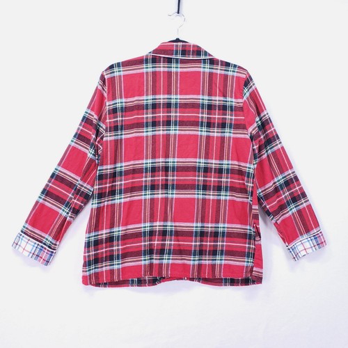 Lands End Size L 100% Cotton Flannel Holiday Plaid Pajama Set Shirt And Pants - Picture 9 of 19