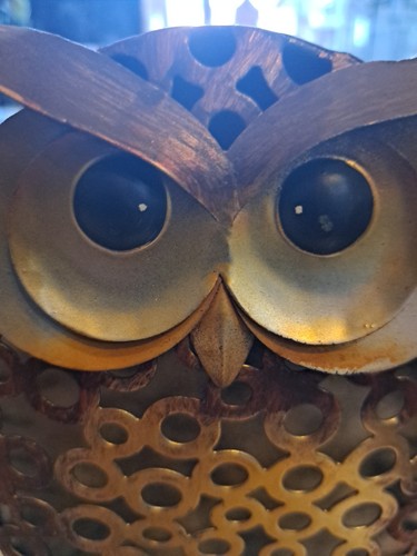 Búho Metal Decorativo Pequeño De Pie 6” Alto Escultura Pájaro Figura Adorno - Imagen 5 de 7