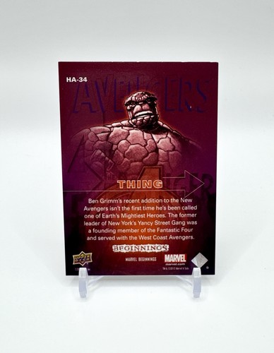 The Thing 2012 UD Marvel Beginnings Series III Avengers Hologram Card SSP Rare - Picture 2 of 2