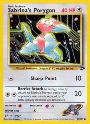 Sabrina's Porygon - 98/132 - Común - Edición Ilimitada Gimnasio Desafío Casi Como Nuevo - Imagen 1 de 1