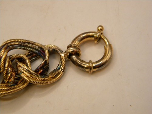 Pulsera trenzada de malla con textura de oro de plata esterlina 925 de colección OT 925 TURQUÍA - Imagen 6 de 9