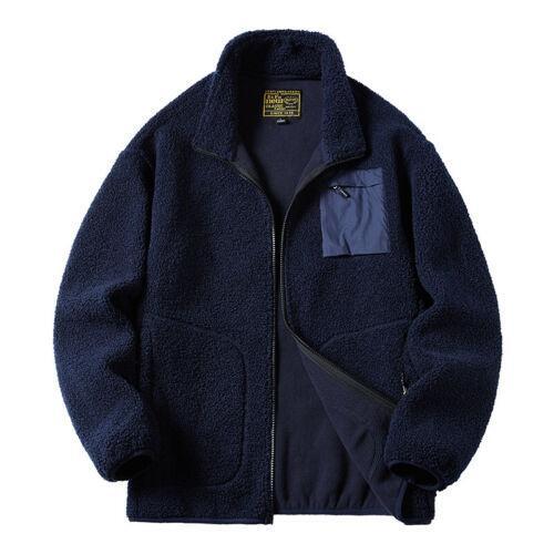 Mens Retro Winter Warm Lapel Solid Color Short Jackets Coats  Loose Outwear Fall - Picture 11 of 15