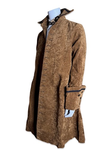 SHRINE GALLEON BROWN VELVET GOTH VAMPIRE VICTORIAN PIRAT COAT JACKET STEAMPUNK - Picture 5 of 7