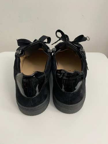 Hassia Bilbao 301219-0100 Black Suede Patent Trim Zip Sneakers 37.5 X Wide - Picture 4 of 9