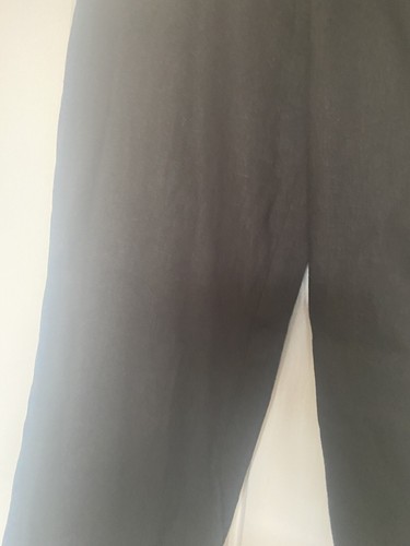 Papaya Womens Black Linen Trousers Size 12 L28 in Regular - Picture 6 of 6