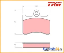 Brake pad set, disc brake TRW GDB262 for Citroën XM