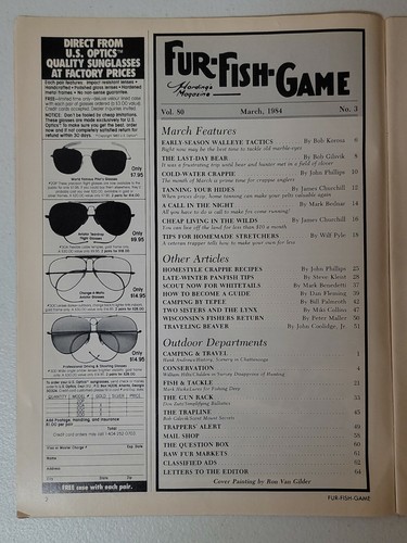 FUR-FISH-GAME March 1984 Vintage Outdoors Magazine Fishing Hunting Trappin - Picture 3 of 4