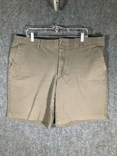 Unbranded Shorts Men's Size 40 Gray/Brown Flat Front Stretchy Chino Style  - Picture 1 of 9