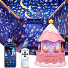 Kids Baby Night Light Projector Room Decor 21 Films Music Bluetooth Remote Pink