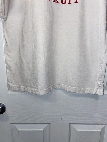 VTG Lee Sport NFL Detroit Red Wings V Neck White Cotton T Shirt Men’s Size: M - Picture 4 of 13