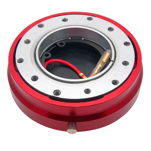 Red Auto Car 6hole Steering Wheel Quick Release Hub Racing Adapter Snap Off Boss - Picture 3 of 7
