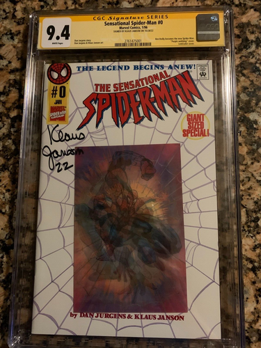 Sensational SpiderMan #0 CGC 9.4 Sig Series Klaus Janson - Cubierta lenticular 1/96 - Imagen 1 de 6