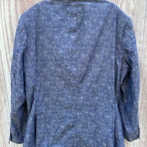 Alan River XL Azul Cambray Algodón Paisley Floral Ventilado Blazer Chaqueta Abrigo - Imagen 5 de 14