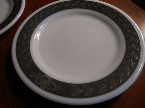 CORNING Pyrex DEKOR #705 Herbst Bänder grau grau Menge 2 Salatteller mehrere verfügbar - Bild 4 von 5