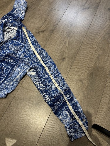 Zara Ladies Blue Paisley Print Crop Viscose Blouse Top Size M New Without Tags - Picture 9 of 10