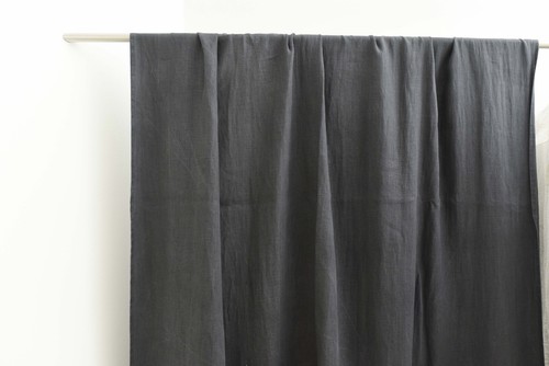 2x Vorhang Leinen gewaschen extra lang Altbau Gardine anthrazit | 140 x 330 cm - Bild 6 von 16