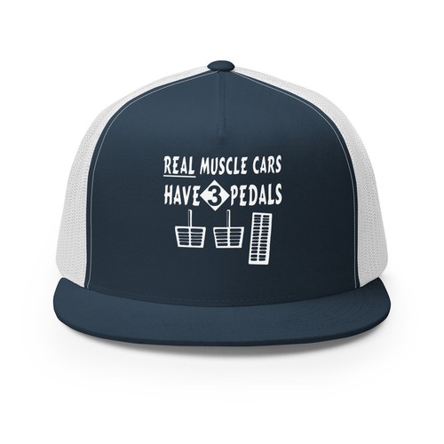 REAL MUSCLE CARS HAVE 3 PEDALS TRUCKER HAT CAP by Race City Retro - 第 8/13 張圖片