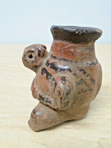 Pre-columbian Figure Mayan Inca ? Aztec ? Pottery Figurine Statue Ancient Art - Picture 4 of 7