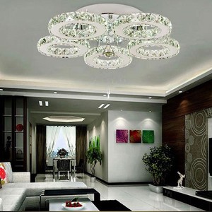 Details About 40w Led Ceiling Lights Crystal 5 Light Modern Living Room Led Chandelier Lamp