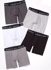 AMERICAN EAGLE Men’s 5 -PACK Boxer Briefs Size Small 6” AEO Stretch Soft NWT