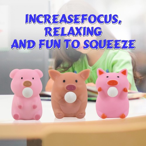 Lakigate Squeeze Toy,Cute Pig Squishy Toys,3 Pack,Fidget Toys for Kids and Ad... - Picture 6 of 7