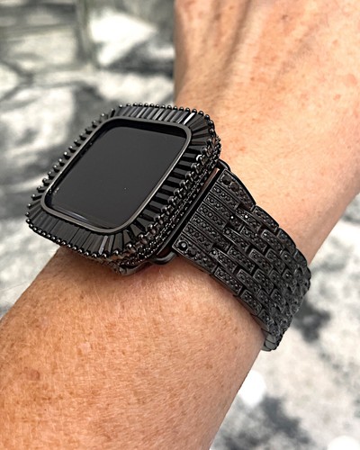 44mm Apple Watch Schwarz Gold Lab Diamond Apple Watch Gehäuse + Apple Watch Band - Bild 4 von 12