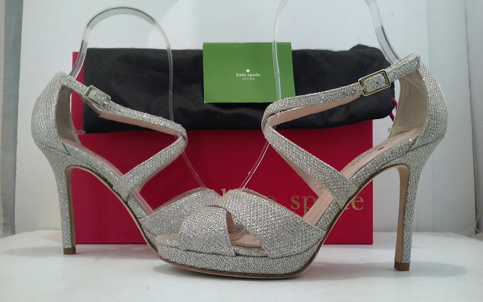 Kate Spade New York Frances Metallic Silber Crisscross High Heels Sandals 5.5 M Kate Spade New York Frances Metallic Metallic Metallic Silber Crisscross High Heels Sandals 5.5 M ef69ac