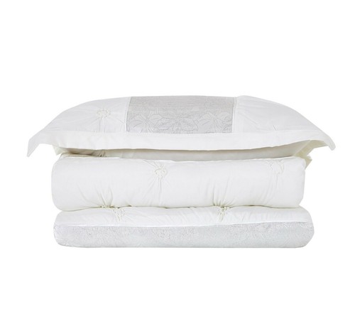 3 Piece Quilted Bedspread Comforter Bedding Set Matching & Pillow Shams Jacquard - Picture 10 of 28