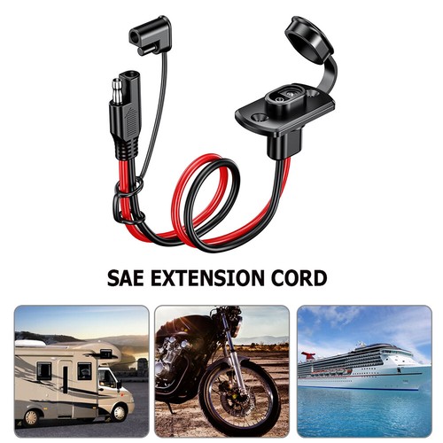 1FT 12AWG SAE Power Socket Sidewall Port To SAE Quick Connector Extension Cable - Picture 2 of 20