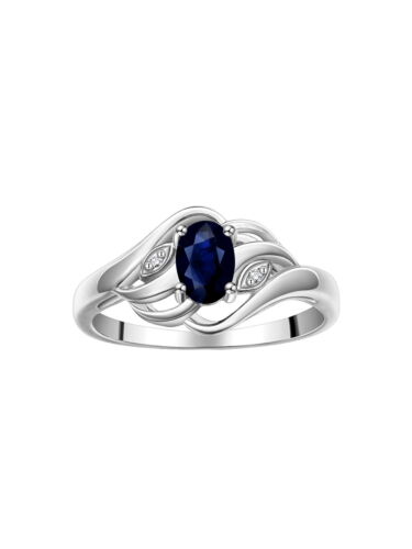 RYLOS 14K White Gold Ring, 6x4mm Birthstone & Diamonds, Women’s Sizes 5-10 - Picture 24 of 30