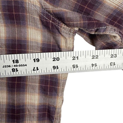 Heritage 1981 Shirt Mens S Brown Check Plaid Tartan Western Classic Button Up - Picture 5 of 7