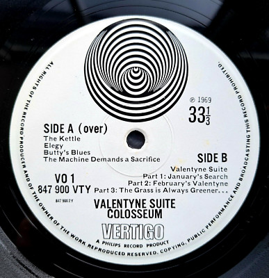 COLOSSEUM VALENTYNE SUITE UK 1969 SPIRAL VERTIGO SWIRL VO 1 PLUS INNENTASCHE NEUWERTIG -