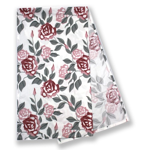 Corredor de mesa 40x150 cm de algodón estampado con flores patrón de rosas casa de campo - Imagen 2 de 3