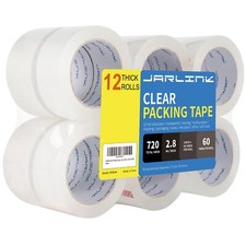 JARLINK Clear Packing Tape 12 Rolls , Heavy Duty Packaging Tape for Shipping Pa