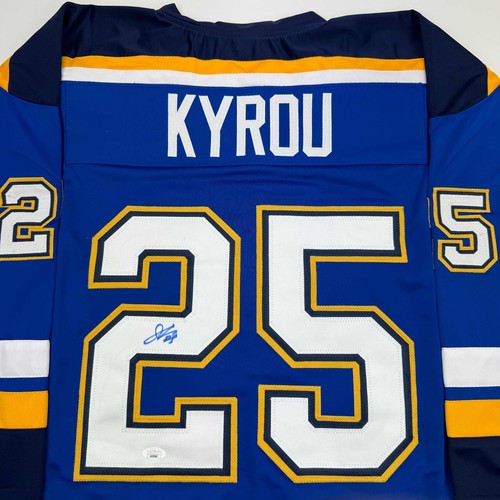 Autographed/Signed Jordan Kyrou St. Louis Blue Hockey Jersey JSA COA - Picture 2 of 4