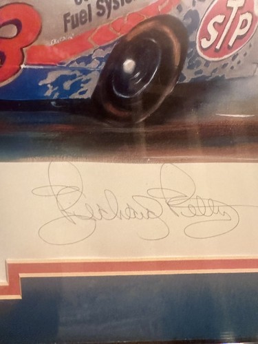 Richard Petty Stampa FIRMATA di Jeanne Barnes GRANDE 24x17 Numerata Certificata RARA - Foto 5 di 6