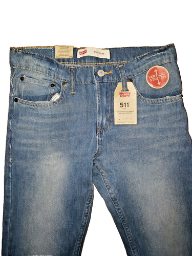 NWT Levi's Boys' 511 Slim Vertical Stretch Jeans Size 16 (28x28) - Picture 2 of 3