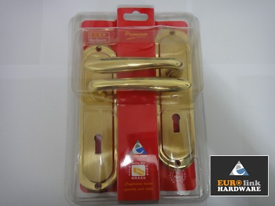 EUROLINK PREMIUM VERSAILLES LEVER LOCK HANDLE IN POLISHED /& MATT BRASS NEW
