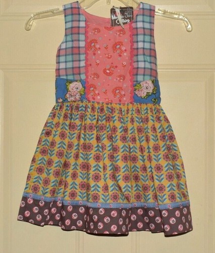 Matilda Jane BETHANY FANCY SHASTA Dress 4 Pink Plaid Floral Friends Forever NWT - Picture 1 of 2